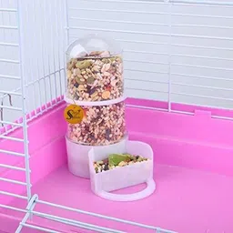 sage square 400ml Bottle Shaped Cage Attachment Food Feeder / Water Bowl for Hamster Plastic Pet Bowl & Bottle image 3
