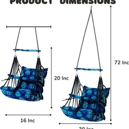 bjik Cotton Baby Swing Chair for Baby's Folding and Washable1-6 Years with Belt Swings image 4