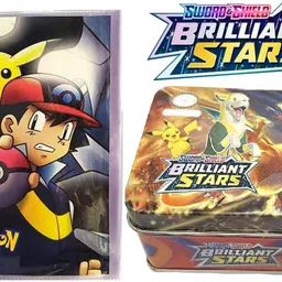 Pokemon Cards Pokemon Game Sword and Shield Brillant Star with 2 pocket Album-image-2