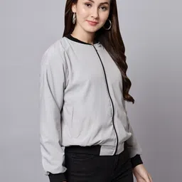 funday fashion Women Solid Casual Jacket image 3