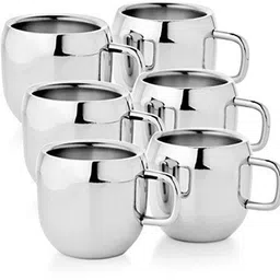 seebuy Pack of 6 Stainless Steel Stainless Steel Tea Cup Set of Six-picture-10