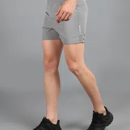 lemona Solid Men Silver Regular Shorts image 4