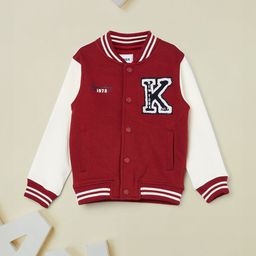 max Boys Cotton Varsity Jacket with Patchwork-image-54