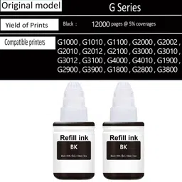 GREENBERRI Ink GI 790 Compatible For Canon G1000 G1010 G2000 G2010 G3000 G3010 G4000 G4010 Black - Twin Pack Ink Bottle image 2