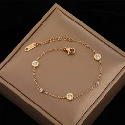 myki Stainless Steel Cubic Zirconia Copper Bracelet-picture-20