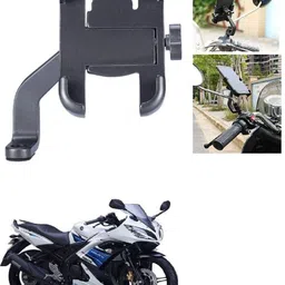 qiisx Mirror Fitting Metal Mobile Holder For Yamaha YZF R15 S Bike Mobile Holder-picture-13