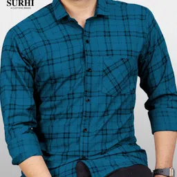 surhi Men Regular Fit Checkered Spread Collar Casual Shirt image 1