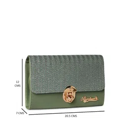BANDICOOT Women Green PU Two Fold Wallet image 3