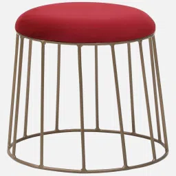 casacraft from pepperfry Freeman Metal Seating Stool In Red Colour image 5