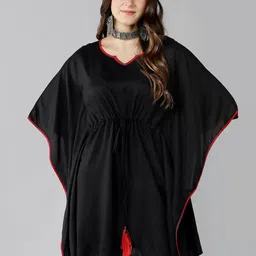 ZNX Clothing Women Black Kaftan Kurta-image-6