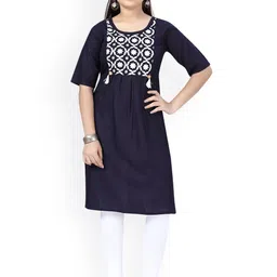 Aarika Girls Navy Blue Kurta-image-84