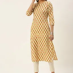 KALINI Floral Printed Gotta Patti Knitted Cotton Kurta-picture-16