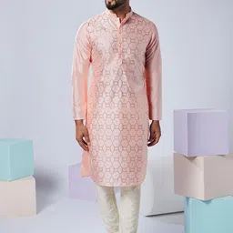 KISAH Sequinned Mandarin Collar Kurta-picture-18