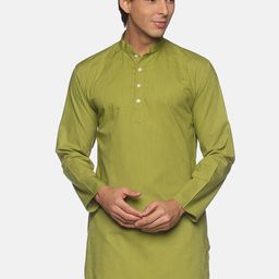 Sethukrishna Men Olive Green Cotton Kurta-picture-37