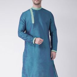 DEYANN Men Blue Thread Work Kurta-picture-3