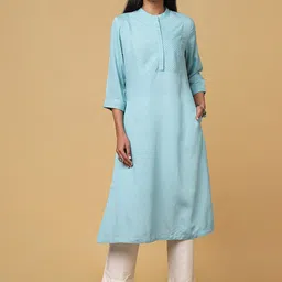 Marigold Lane Band Neck Thread Work Kurta image 1