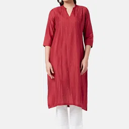 RANGMANCH BY PANTALOONS Round Neck Pin Tucks Kurta-picture-28