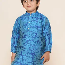 Sethukrishna Boys Mandarin Collar Abstract Printed Kurta-picture-25