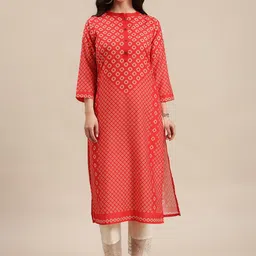 Varanga Geometric Printed Thread Work Straight Kurta-picture-21
