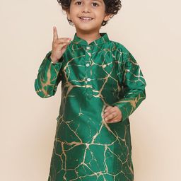 Sethukrishna Boys Mandarin Collar Abstract Printed Kurta-picture-25