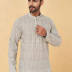 indus route by Pantaloons Abstract Printed Mandarin Collar Straight Kurta-picture-20