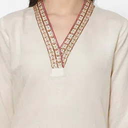 DART STUDIO Women White Thread Work Kurta image 2