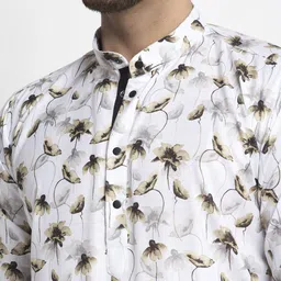 Kaifoo Men White Printed Kurta image 4