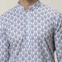 Satwaa Men Ethnic Motifs Printed Thread Work Kurta image 5