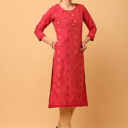 aayusika Paisley Woven Design Round Neck Straight Kurta image 3