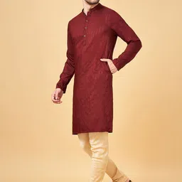 indus route by Pantaloons Men Thread Work Kurta image 3