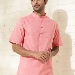 Fabindia Men Extended Sleeves Patchwork Kurta image 3