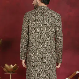 Jompers Ethnic Motifs Digital Printed Band Collar Kurta image 2