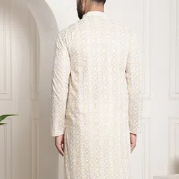 SOJANYA Band Collar Ethnic Motifs Embroidered Thread Work Cotton Kurta image 5