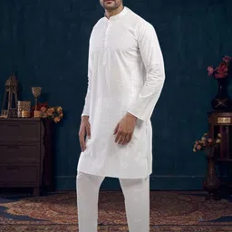 Lightpole Mandarin Collar Long Sleeves Cotton Kurta image 3