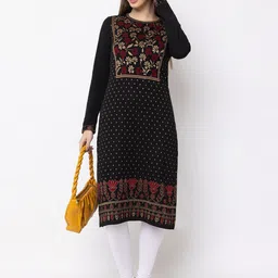KEIKO Ethnic Motifs Woven Design Straight Kurta image 4