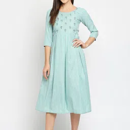 True Shape Yoke Design Embroidered Maternity Anarkali Kurta image 5