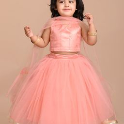 BAESD Girls Embroidered Net Thread Work Ready to Wear Lehenga & Blouse With Dupatta-picture-34