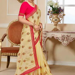 Mitera Ethnic Motifs Embroidered Saree-image-48
