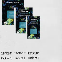 eduway Cotton Canvas Board Combo- Pack of 3 (12x18|16x20|18x24 inch) for Painting Cotton Medium Grain Primed Canvas Board (Set of 3)-picture-15