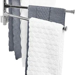 istar New Stainless Steel 4-Arm Bathroom Swing Hanger Towel Rack/Holder for Bathroom/Towel Stand/Bathroom Accessories 11 inch 4 Bar Towel Rod-picture-24