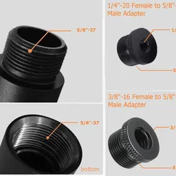 MILLETS Microphone Extension Rods, 4pcs 5/8" Female to 5/8" Male Mic Extension Pole Flash Shoe Adapter image 2