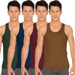 white rose Pack of 4 COLOR VEST COMBO 4 PACK Men Vest-picture-34