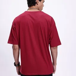 kook n keech Men Typography Round Neck Pure Cotton Maroon T-Shirt image 2
