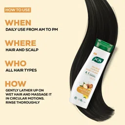 joy Natural Actives Dandruff Control and Scalp Nourish 4 in 1 Multi Action Conditioning Shampoo | With Lemon and Tea Tree Oils, Argan, Ginger | Anti-Dandruff Conditioning Shampoo image 4