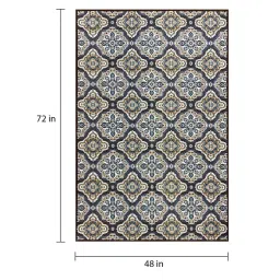 status Brown Persian Polyester 4 ft x 6 ft Machine Made Carpet image 4