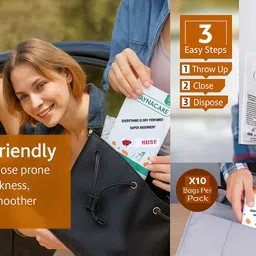 daynacare Vomit Spitting Urine Disposable Dry Perfumed Super Absorbent Bags 10 Pcs ROSE) Vomit Bag image 5