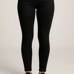 kashian Women Super Skinny High Rise Black Jeans image 1