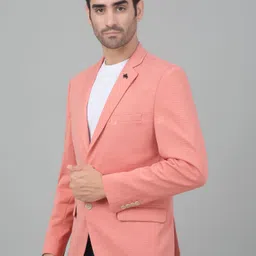 cantabil Men Self Design Single Breasted Casual Blazer image 3