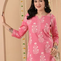 doriya Women Printed Viscose Rayon Straight Kurta image 1