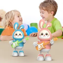 siddhanam Rabbit Guitarist Musical Dancing Toy | Rabbit Guitar with Lights & Sound for Kid image 5
